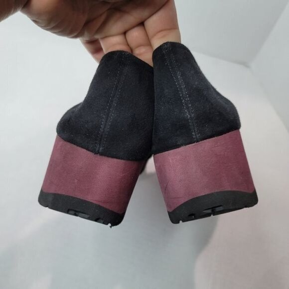 Thierry Rabotin Camoscio Divine Black Wedge Slip On Shoes Size 41 - Picture 11 of 13